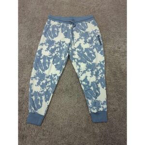 Reebok Sweatpants Womens L Blue Tie‎ Dye Pull on Jogger Fleece Athletic Casual